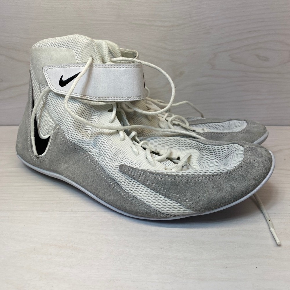Nike Mens 12 Speedsweep VIII Wrestling Shoes High Top White Gray HF9132-100